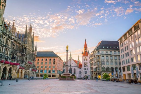 Marienplatz with the Old Town Hall in Munich